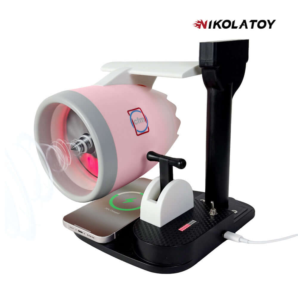 Stylish upgraded desktop fan and fast wireless charger with RGB LED lights, ideal for summer and gaming setups.