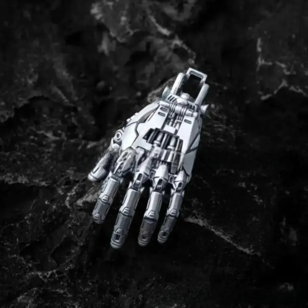 5cm collectible bionic robot hand pendant with movable fingers, ideal for display or as a gift.