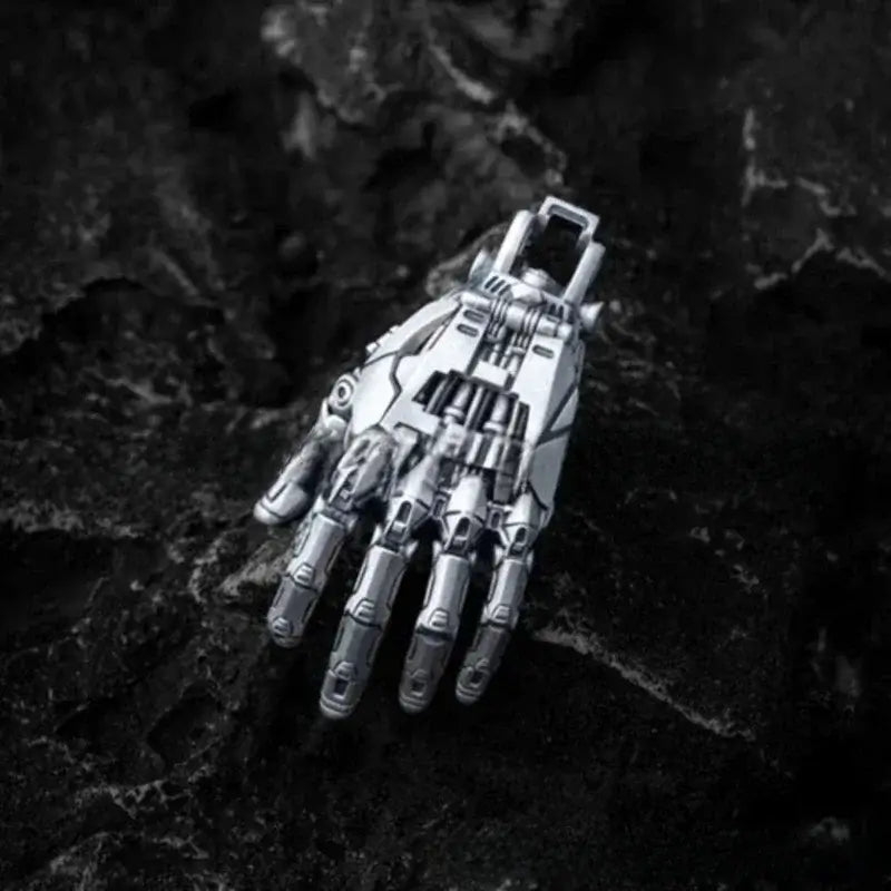 5cm collectible bionic robot hand with movable joints, perfect for display or as a pendant charm.
