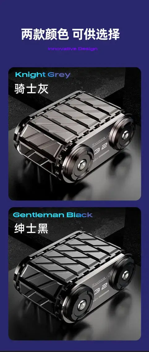 Metal fidget spinner options: Knight Grey and Gentleman Black, designed for stress relief and adult use.