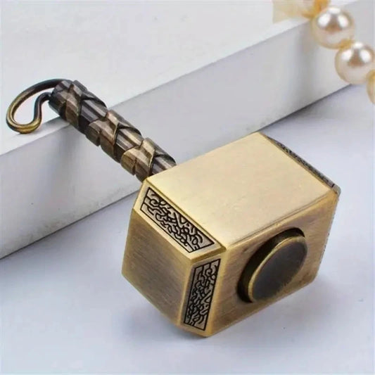 Thor Hammer Fidget Spinner Keychain – Metal Stress Relief Toy & Gift